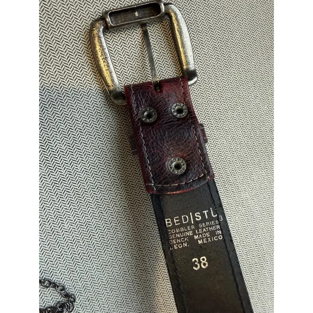 Bed Stu Belt 38 Dark Wine